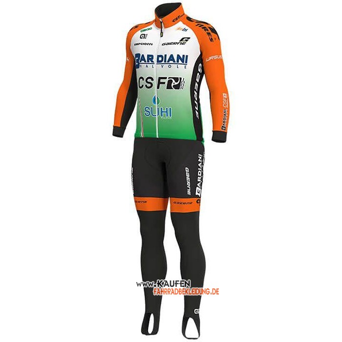 Bardiani Csf Langarmtrikot 2019 und Lange Tragerhose Grun Orange